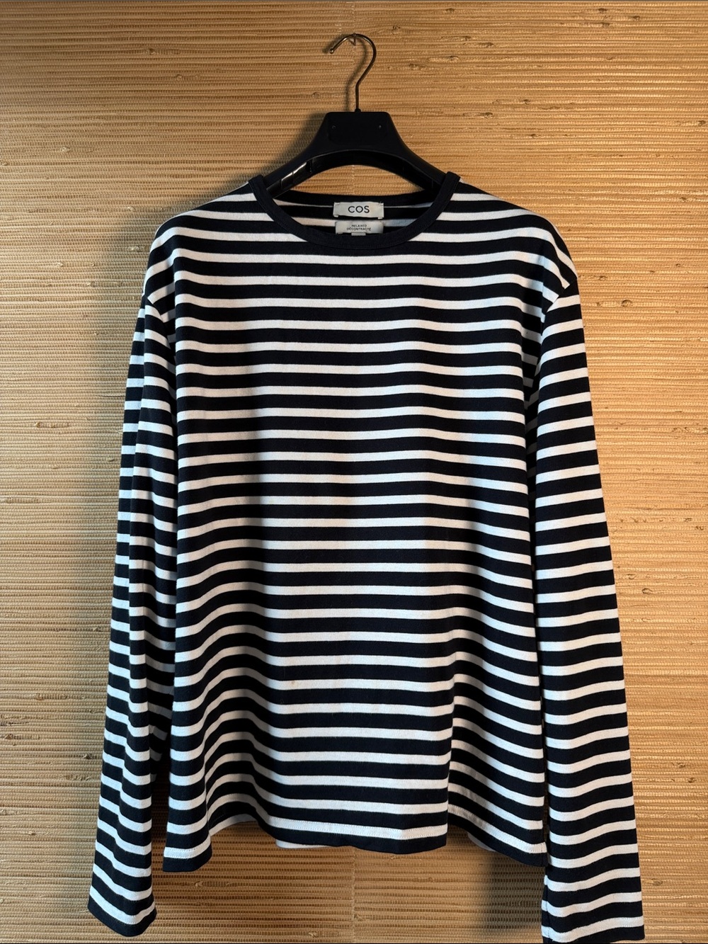 COS Black and White Striped Long Sleeve Tee